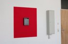 „Color Density”, 2013,            130x140x85cm, steel-post box, the wall painted red